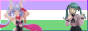 Genderqueer flag with rabbit hole Miku and the vampire Miku
